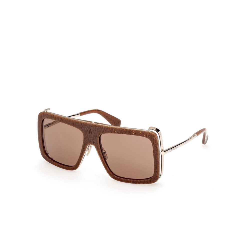 Max Mara Jean MM0119 Jean Brown Textured Oversized Square Sunglasses 57-16-130